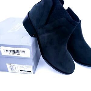 NEW Vionic Joslyn Black Boots Booties Leather SZ 6.5 Comfort Orthotic Support